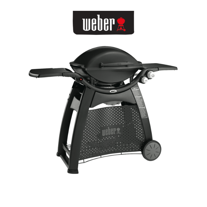 Weber 56010124 Q3100 Black Family Q Gas BBQ Barbeque LPG with lid in full black