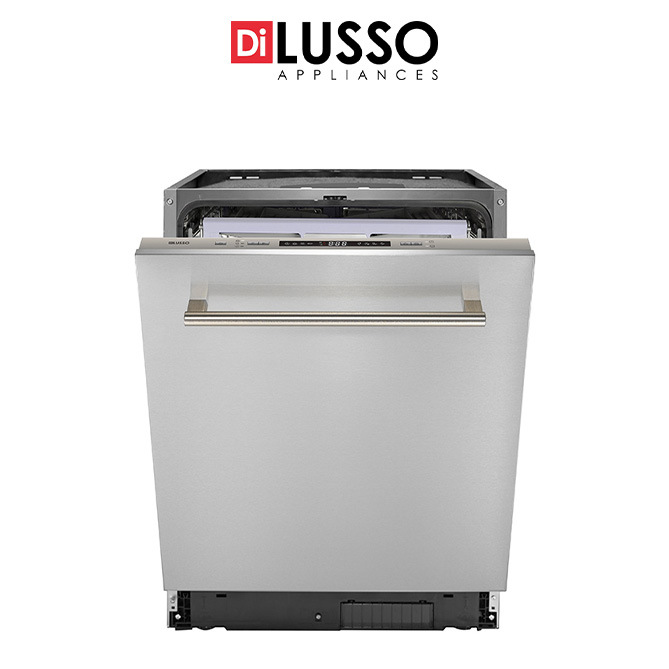 A 60cm Stainless Steel Fully Integrated Dishwasher, with 14 place settings, 4.5 stars water rating and 3.5 stars energy rating.