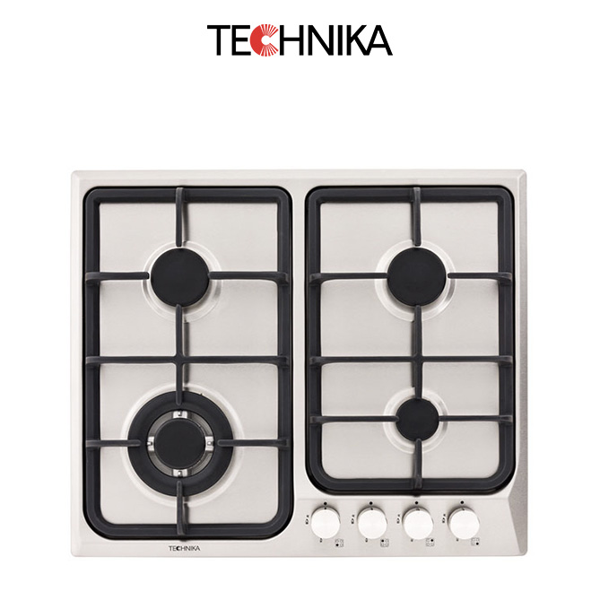 Technika H640STXFPRO-3 Gas Cooktop 4 Burner - 600mm - Brushed Stainless Steel